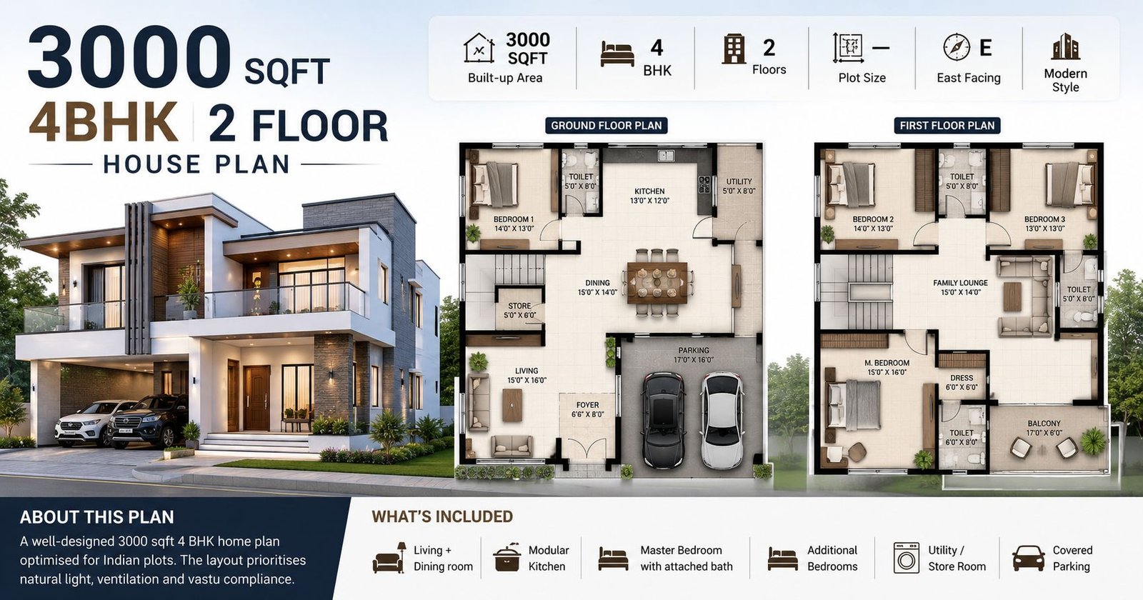 3000 sqft House Plans