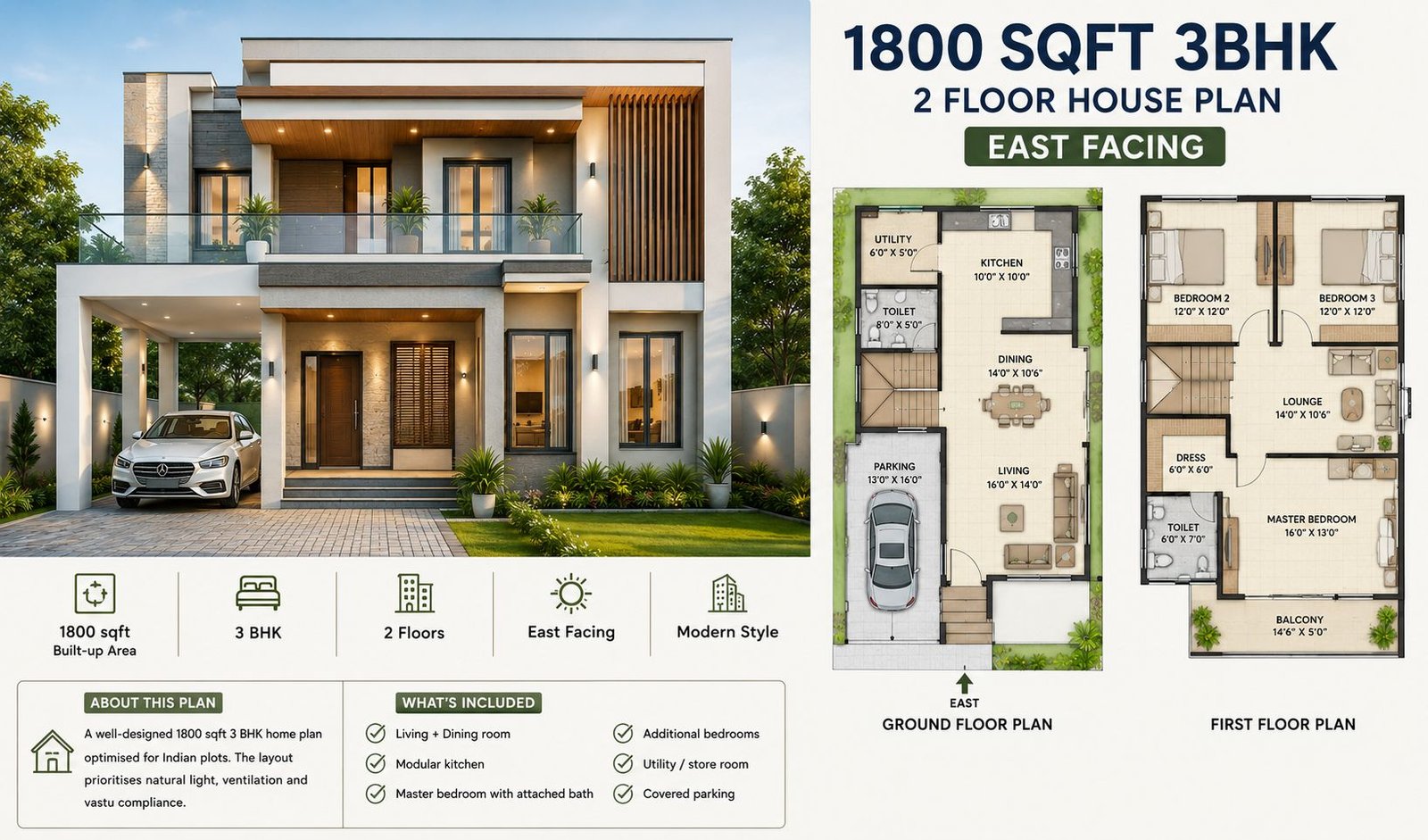 1800 sqft House Plans
