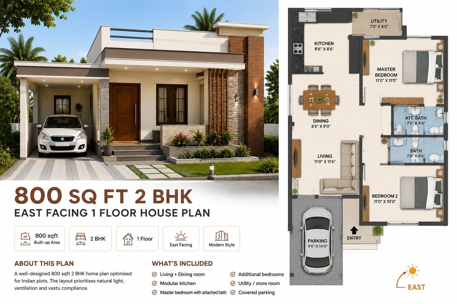 800 sqft House Plans