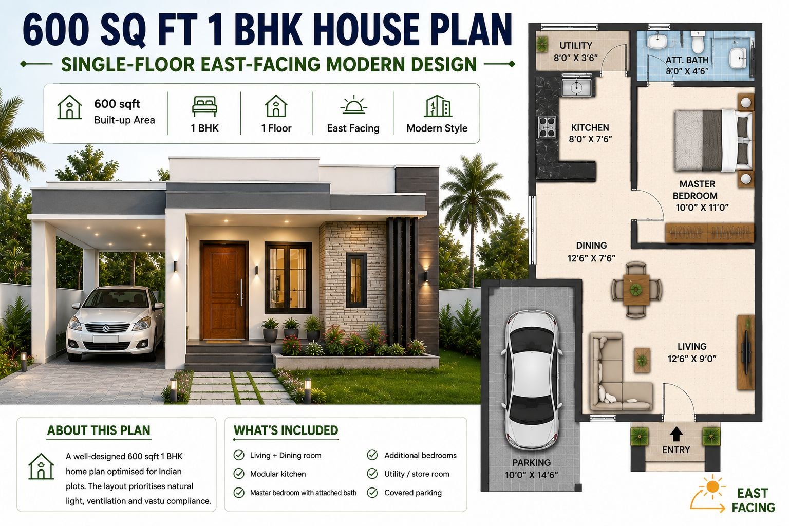 600 sqft House Plans