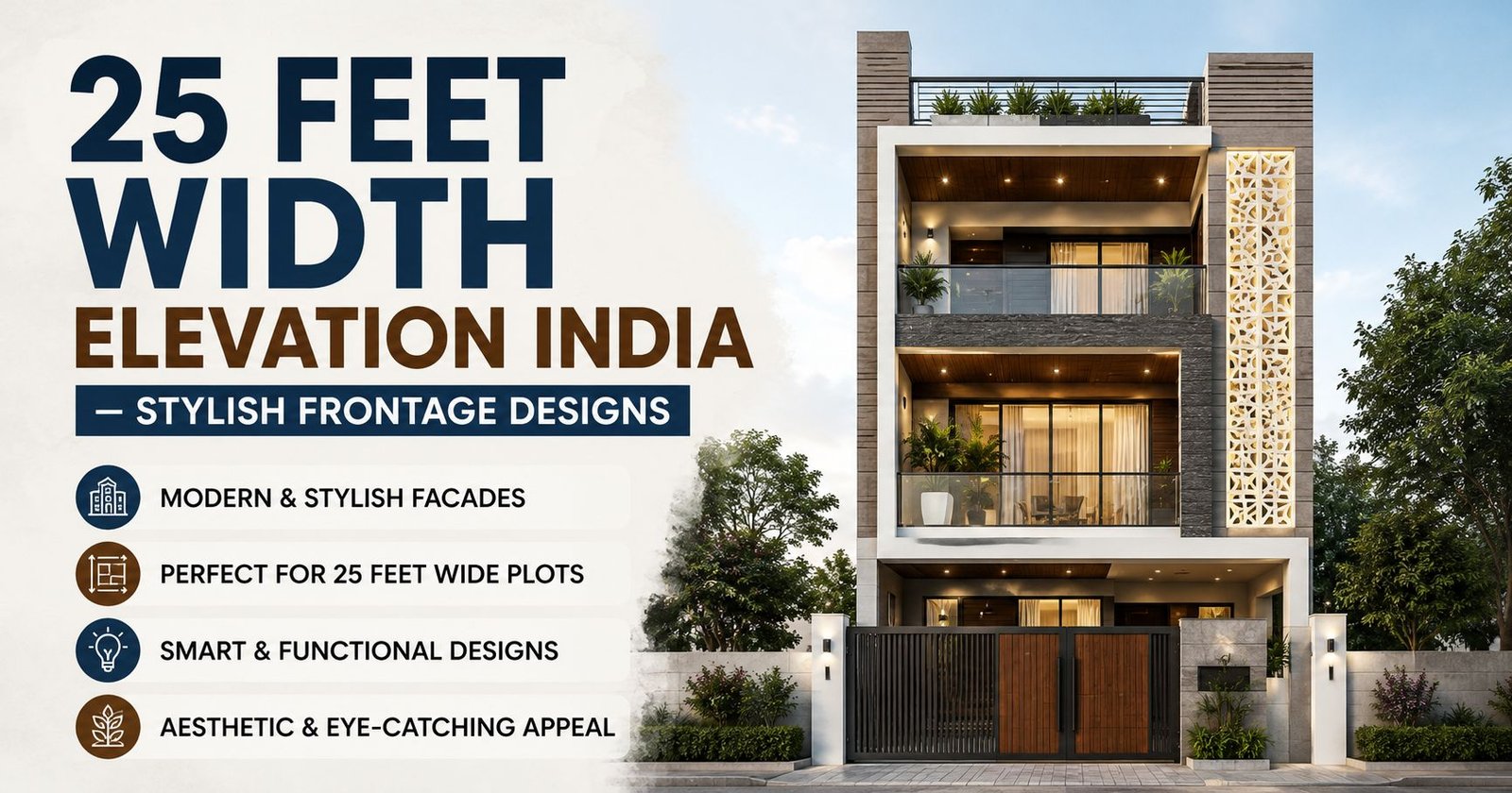 Front 25 Feet Width Elevation