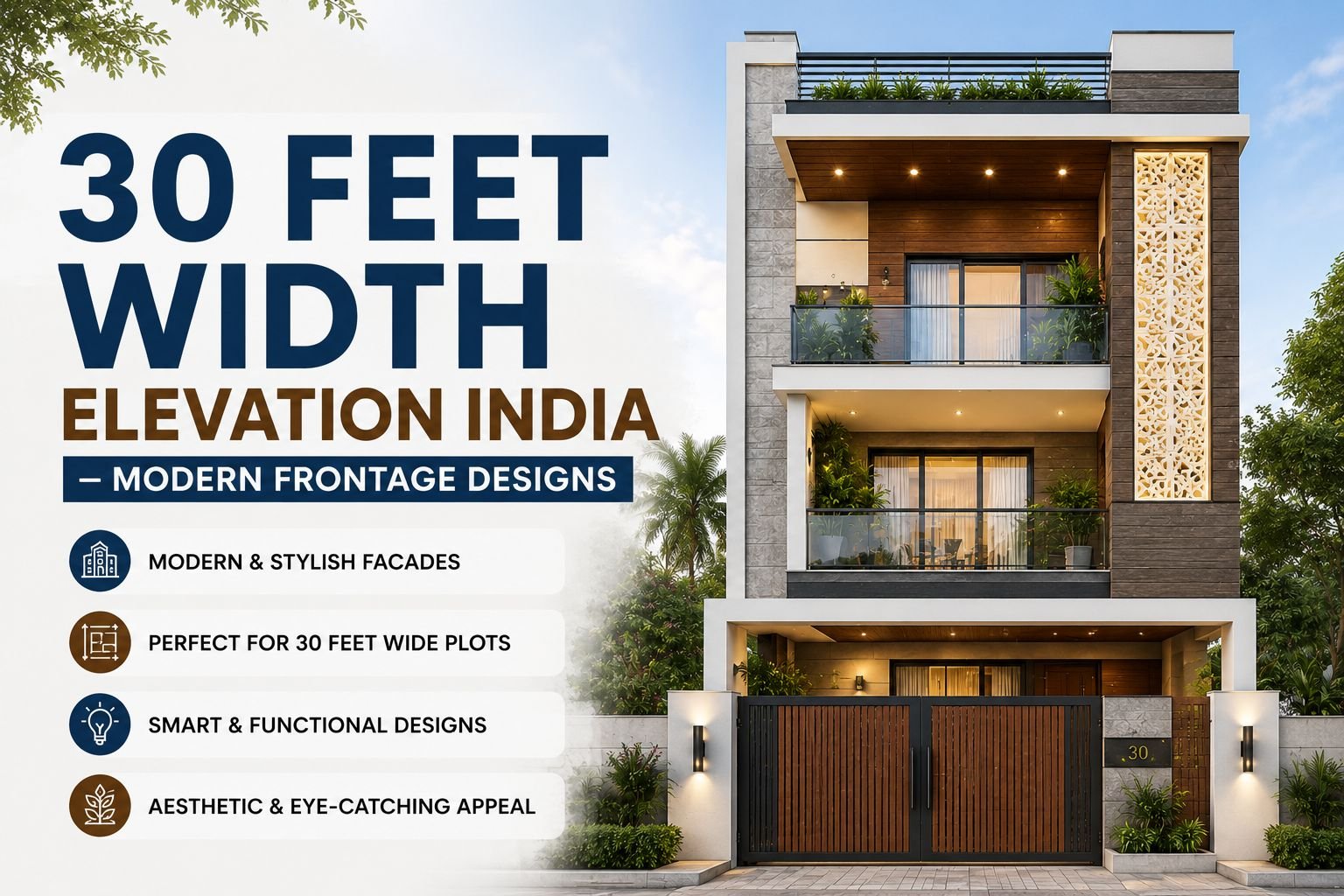 Front 30 Feet Width Elevation