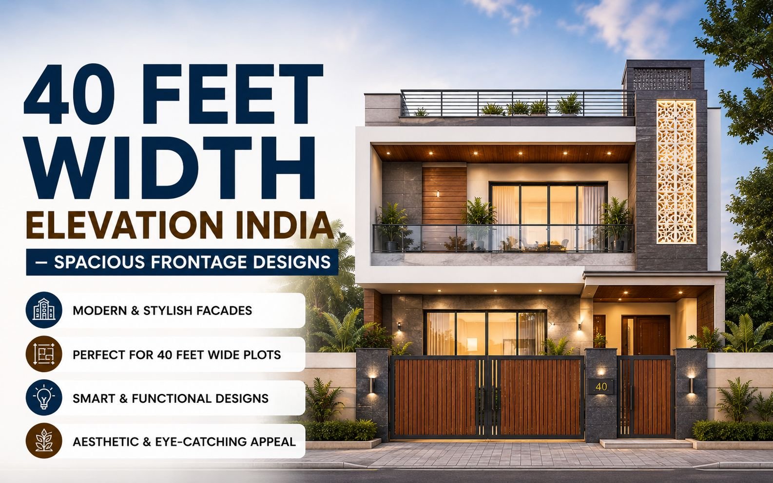 Front 40 Feet Width Elevation
